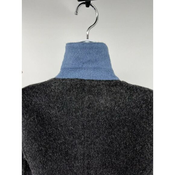 J. Jill Alpaca Wool Jacket Small Petite Blue Gray Reversible Double Breasted - Picture 12 of 12